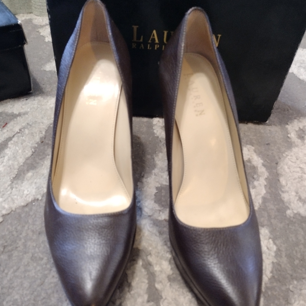 Lauren Ralph Lauren Brown Pebble Grain Dava - Picture 3 of 6